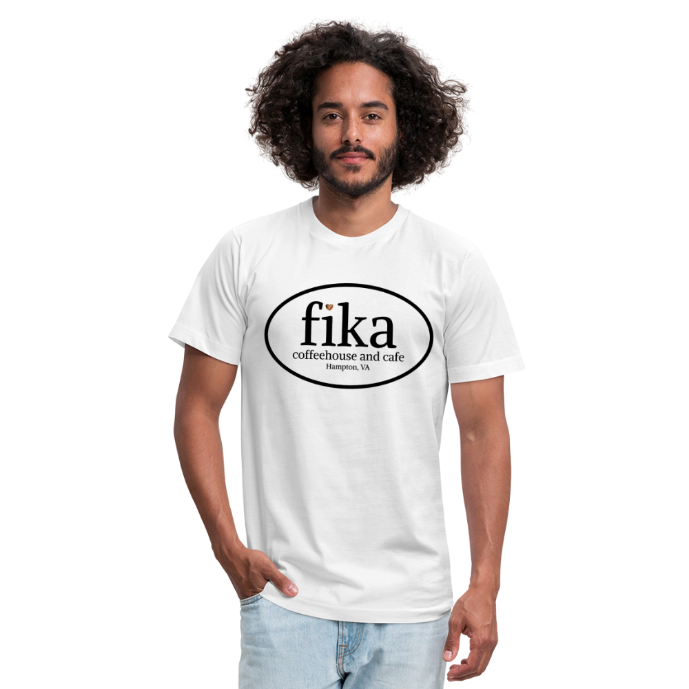 fika coffeehouse Unisex Jersey T-Shirt by Bella + Canvas - white