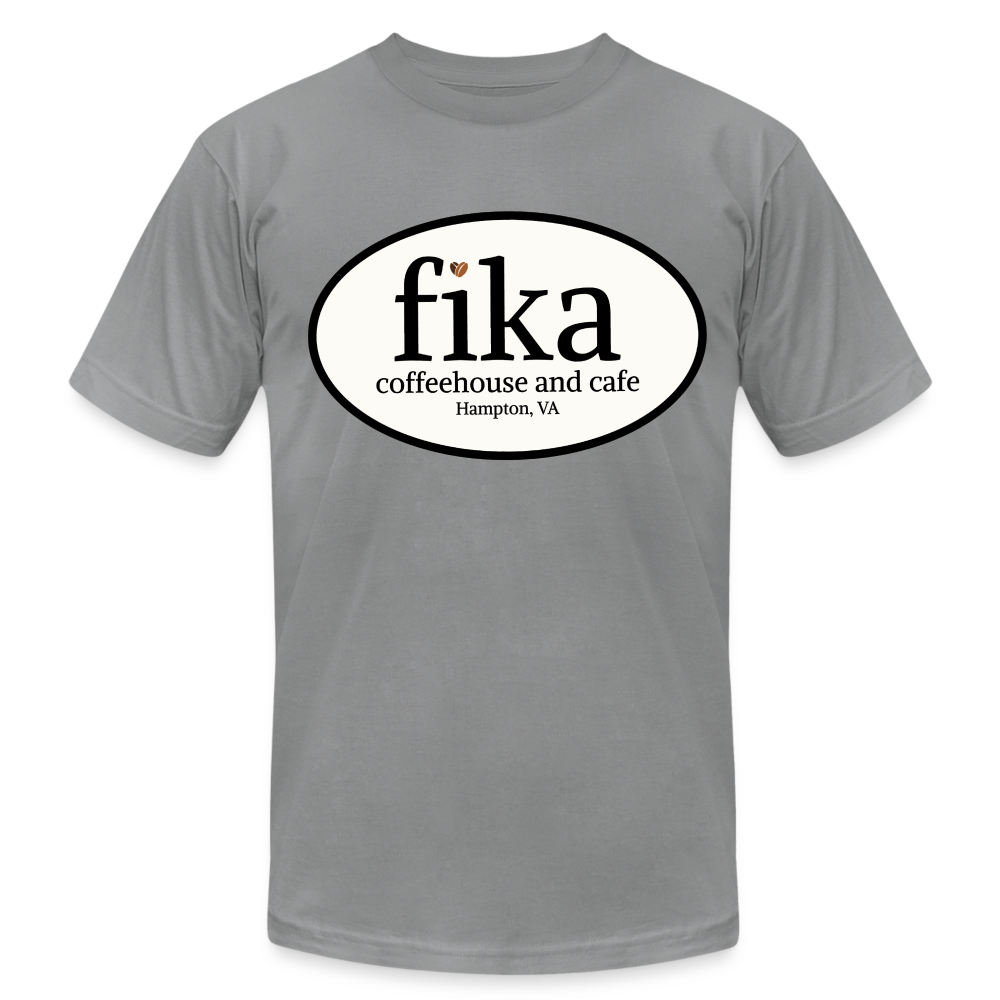 fika coffeehouse Unisex Jersey T-Shirt by Bella + Canvas - slate