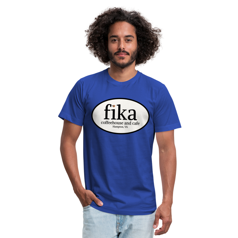 fika coffeehouse Unisex Jersey T-Shirt by Bella + Canvas - royal blue