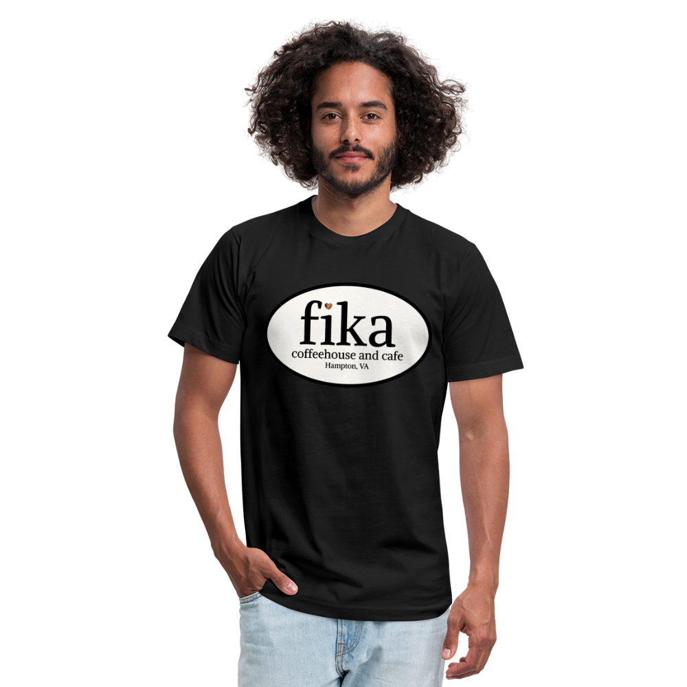 fika coffeehouse Unisex Jersey T-Shirt by Bella + Canvas - black