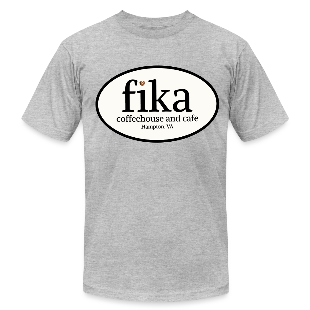 fika coffeehouse Unisex Jersey T-Shirt by Bella + Canvas - heather gray