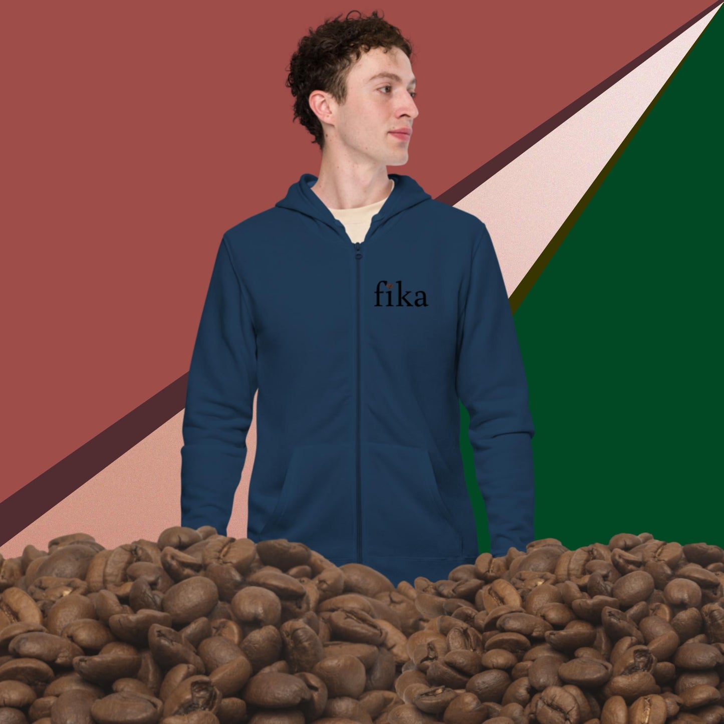 fika coffeehouse hoodie zip up