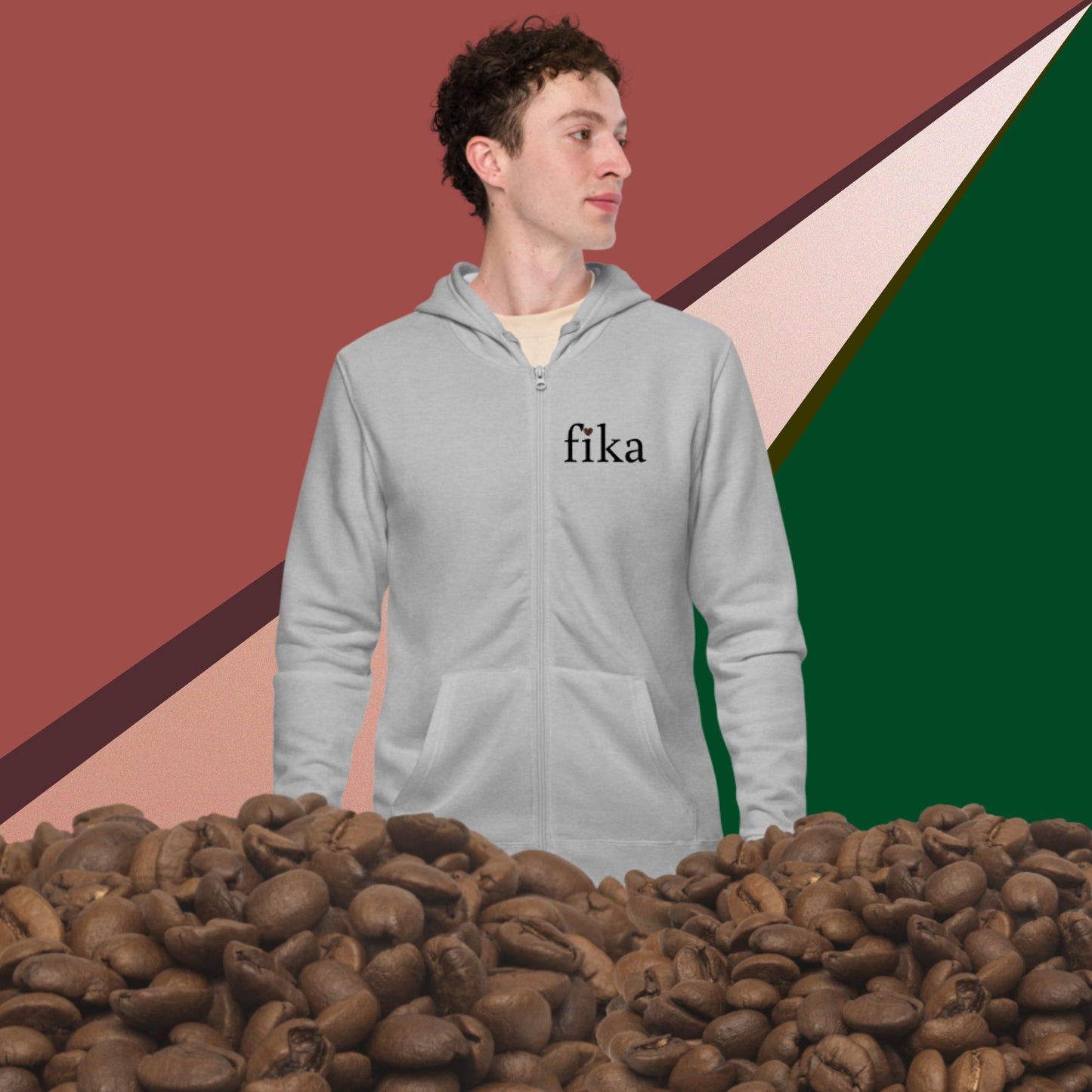 fika coffeehouse hoodie zip up