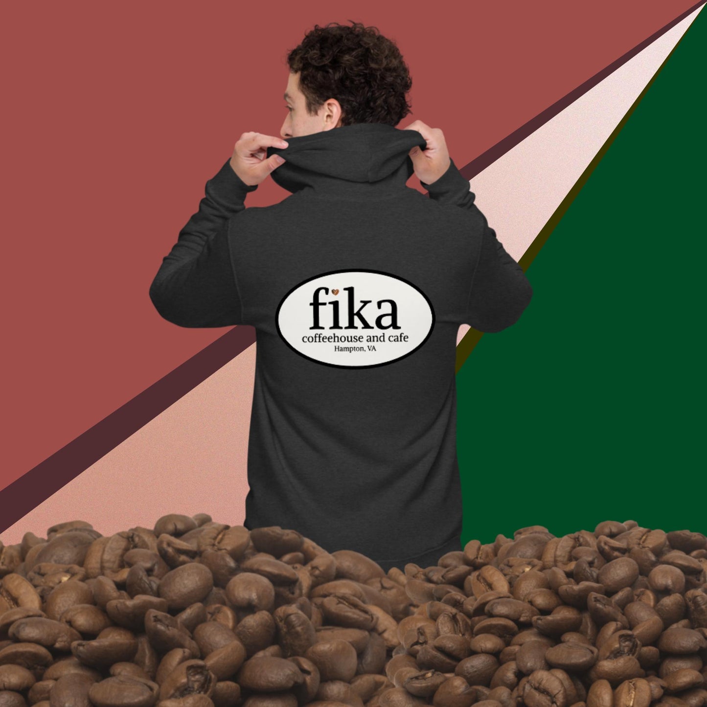 fika coffeehouse hoodie zip up