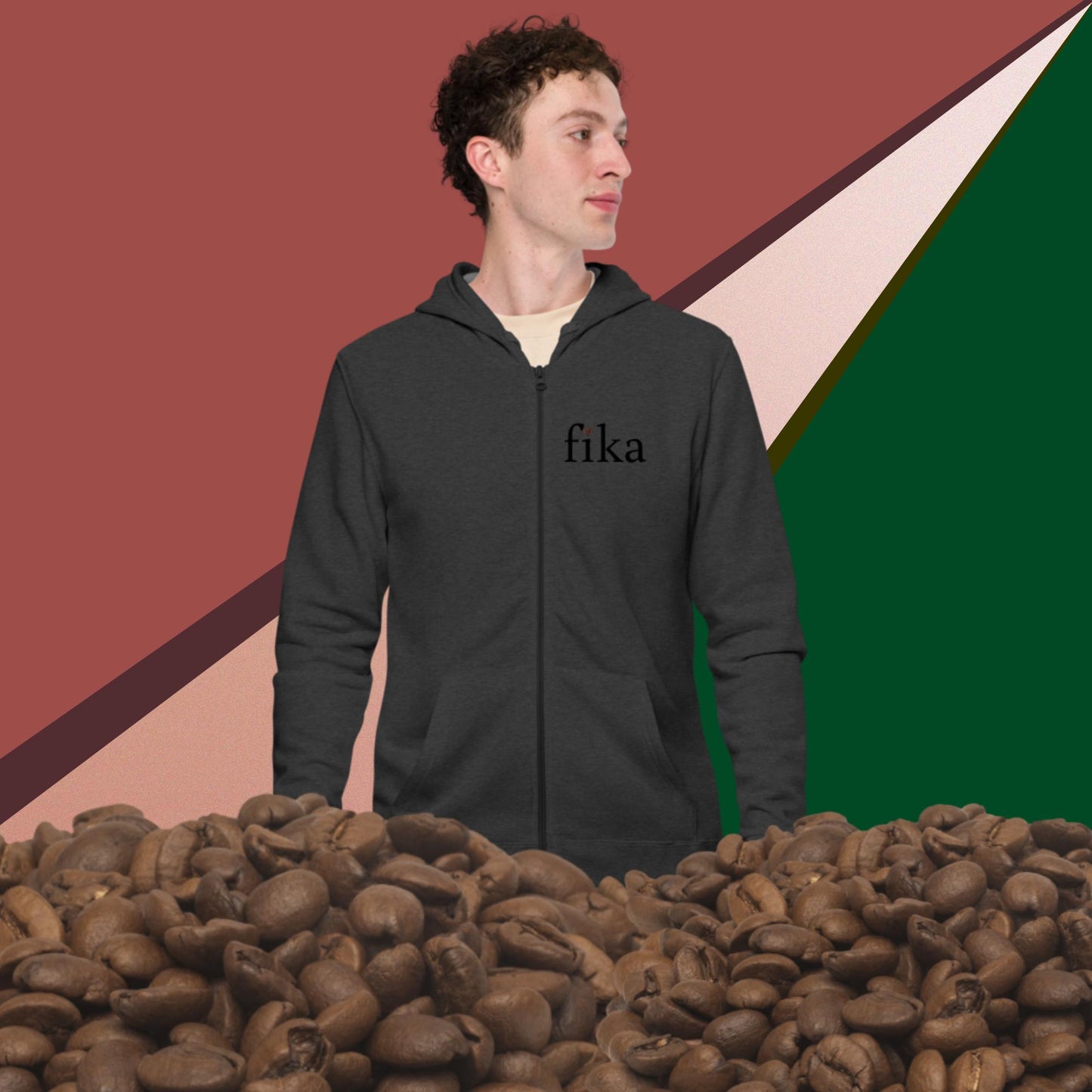 fika coffeehouse hoodie zip up