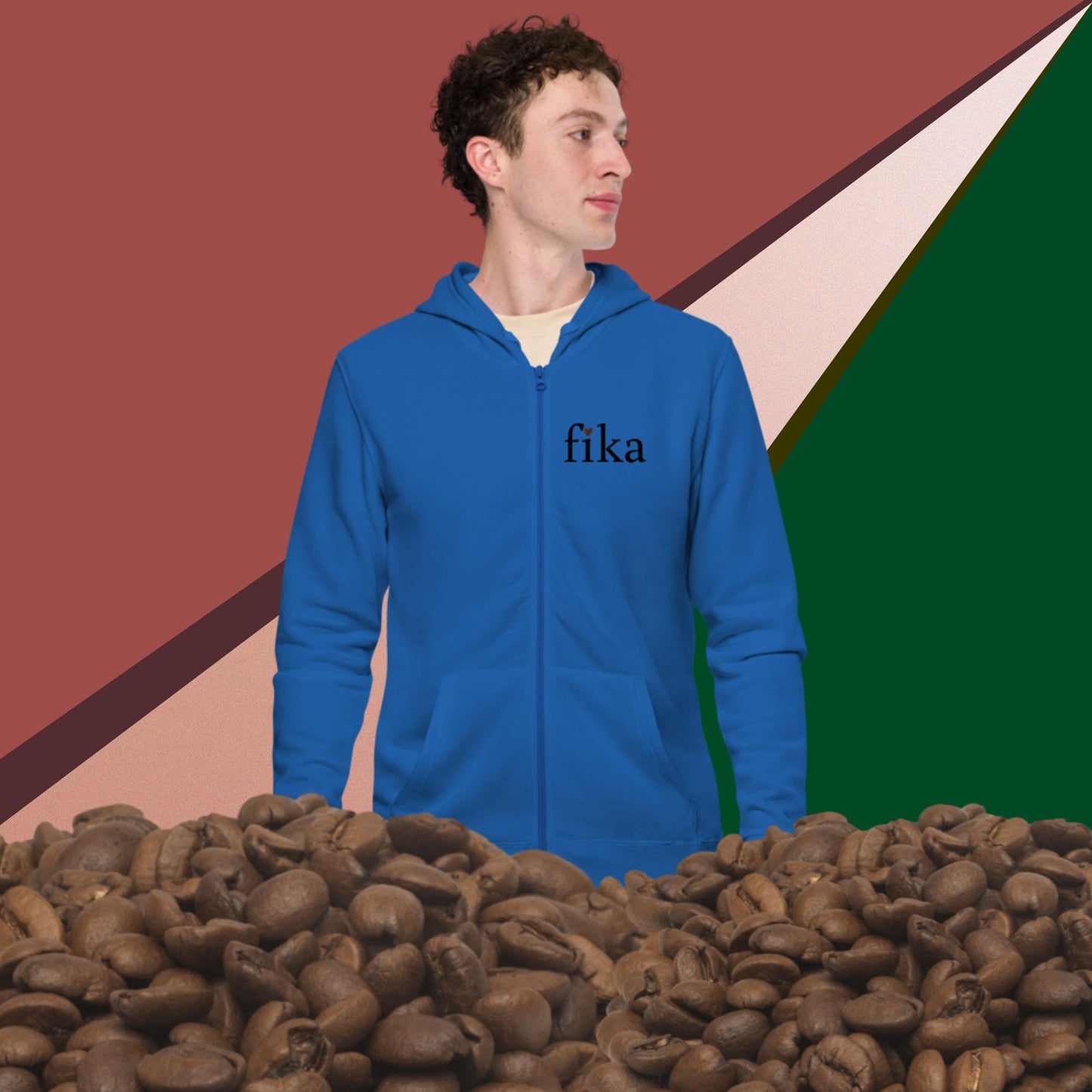 fika coffeehouse hoodie zip up