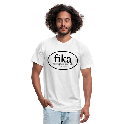 fika coffeehouse Unisex Jersey T-Shirt by Bella + Canvas - white