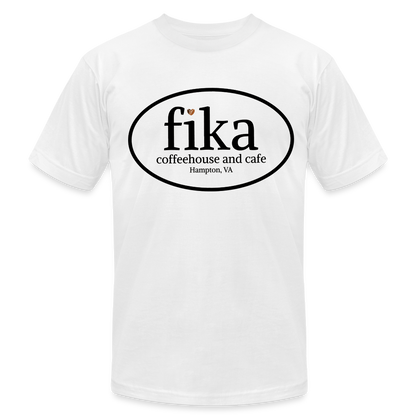fika coffeehouse Unisex Jersey T-Shirt by Bella + Canvas - white