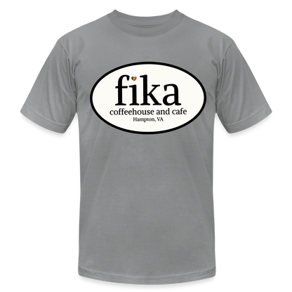 fika coffeehouse Unisex Jersey T-Shirt by Bella + Canvas - slate