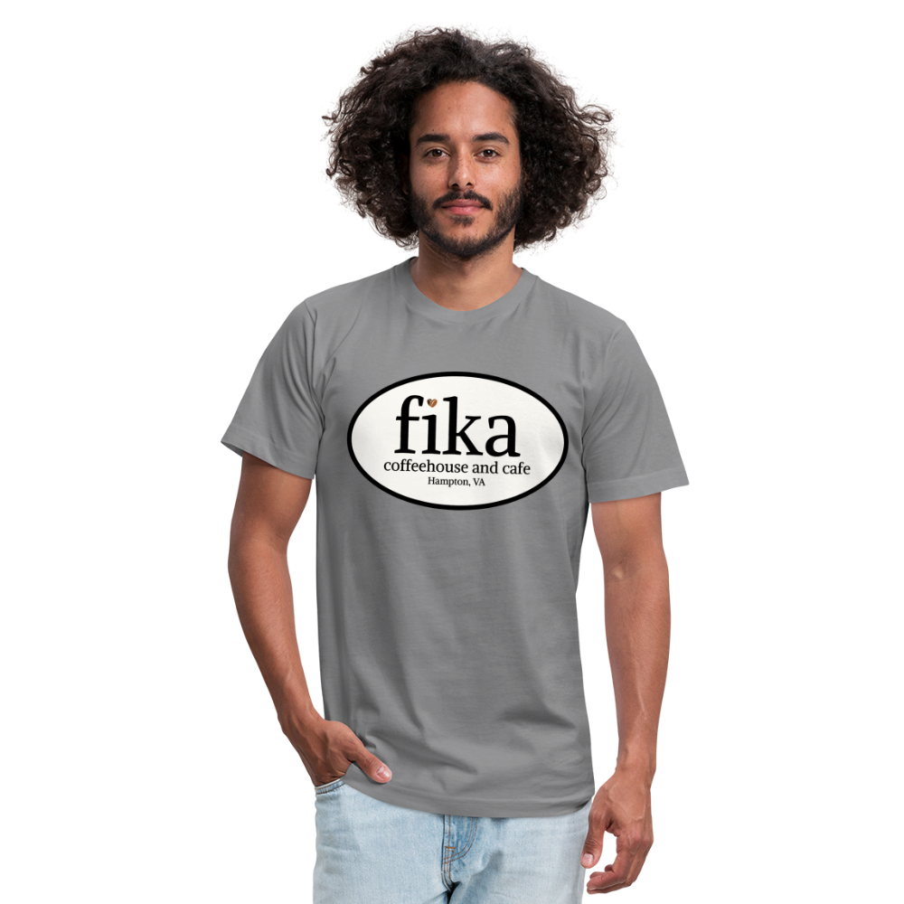 fika coffeehouse Unisex Jersey T-Shirt by Bella + Canvas - slate
