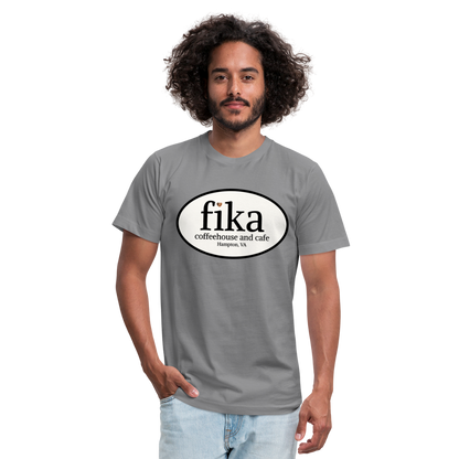 fika coffeehouse Unisex Jersey T-Shirt by Bella + Canvas - slate