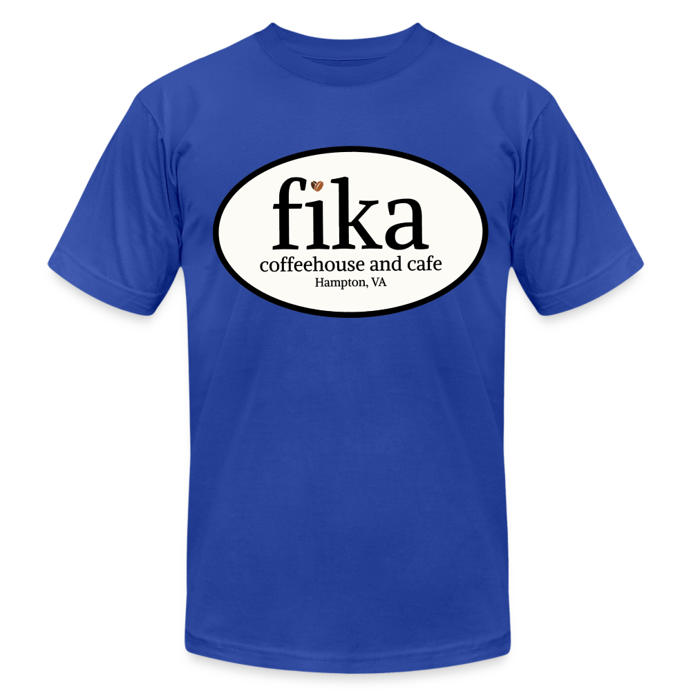 fika coffeehouse Unisex Jersey T-Shirt by Bella + Canvas - royal blue