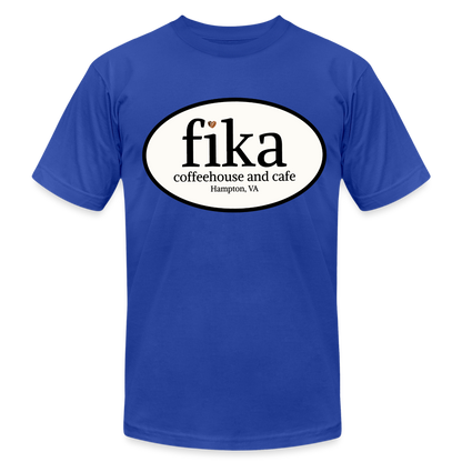 fika coffeehouse Unisex Jersey T-Shirt by Bella + Canvas - royal blue