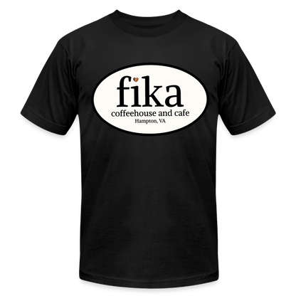 fika coffeehouse Unisex Jersey T-Shirt by Bella + Canvas - black