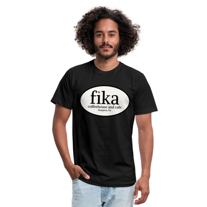 fika coffeehouse Unisex Jersey T-Shirt by Bella + Canvas - black