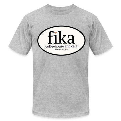 fika coffeehouse Unisex Jersey T-Shirt by Bella + Canvas - heather gray