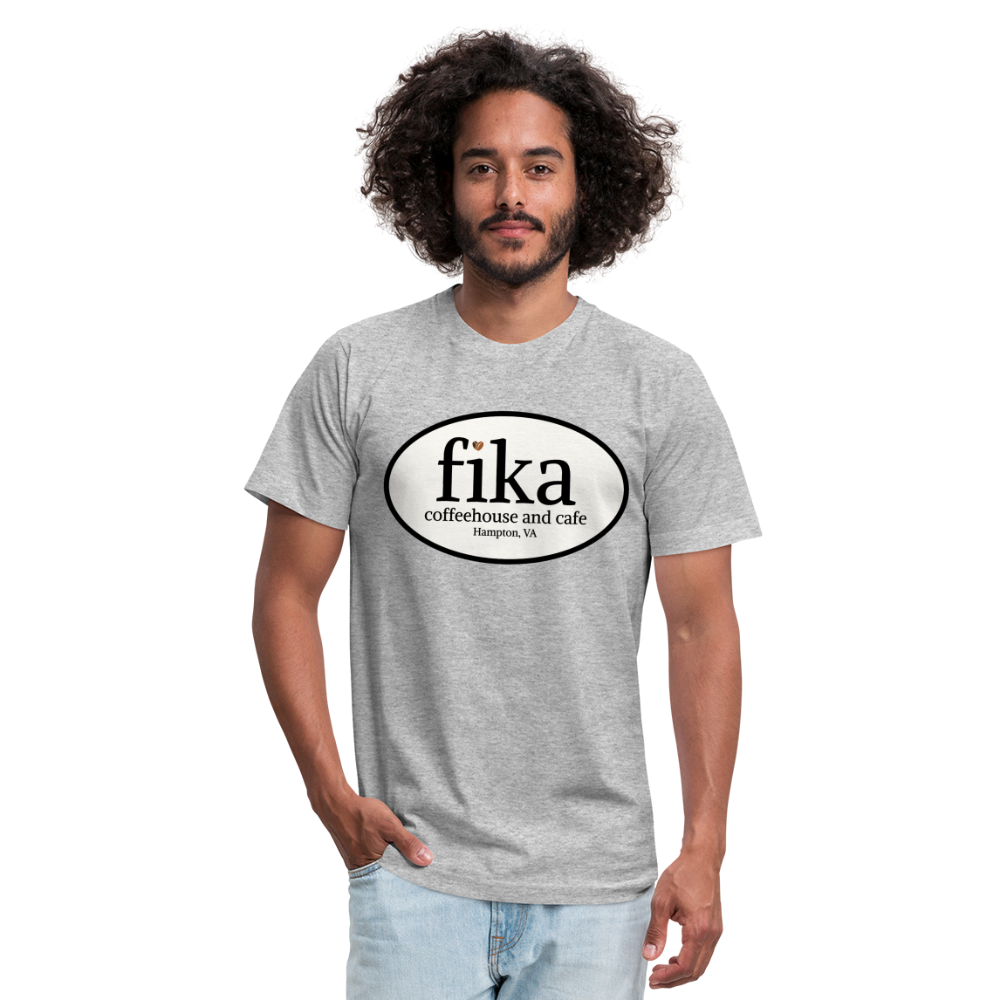 fika coffeehouse Unisex Jersey T-Shirt by Bella + Canvas - heather gray