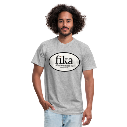 fika coffeehouse Unisex Jersey T-Shirt by Bella + Canvas - heather gray