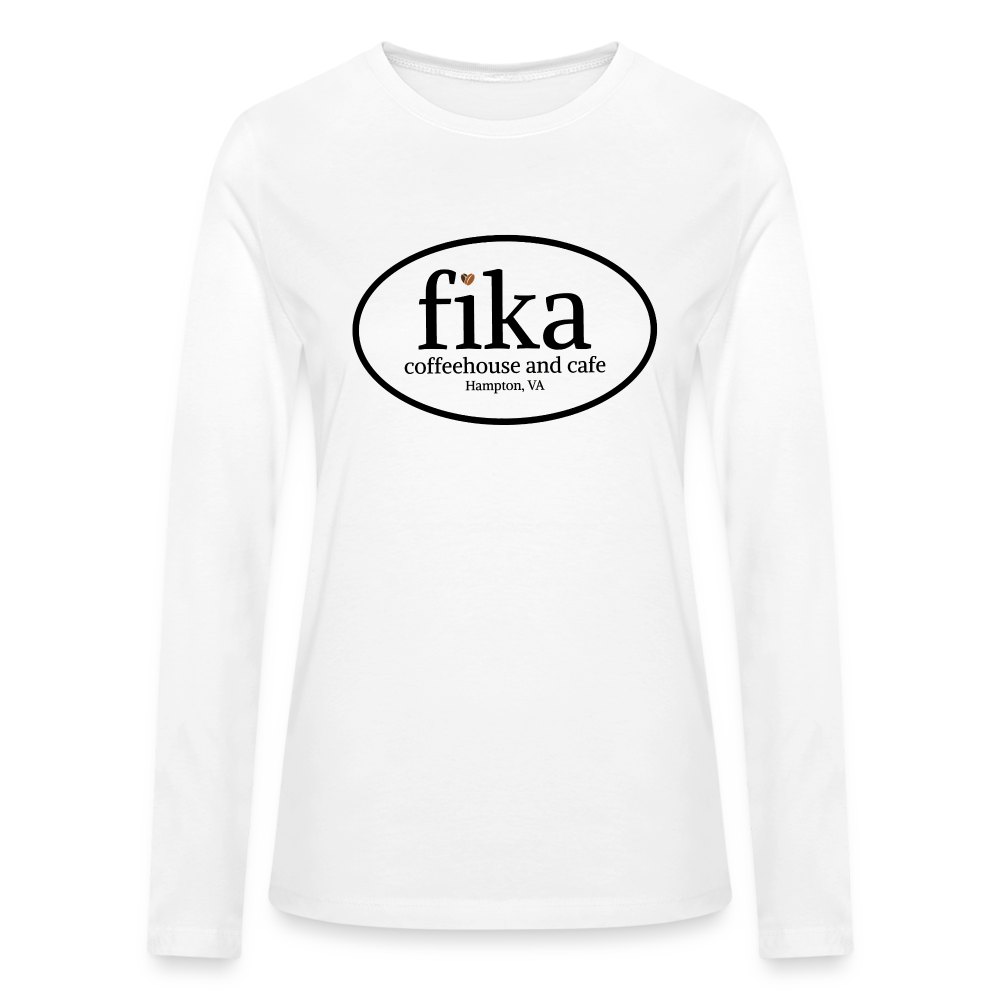 fika coffeehouse Bella + Canvas Women's Long Sleeve T-Shirt - white