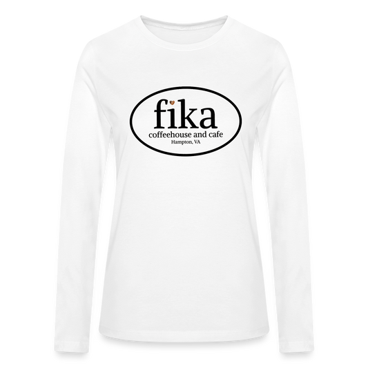 fika coffeehouse Bella + Canvas Women's Long Sleeve T-Shirt - white