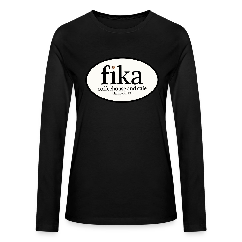 fika coffeehouse Bella + Canvas Women's Long Sleeve T-Shirt - black