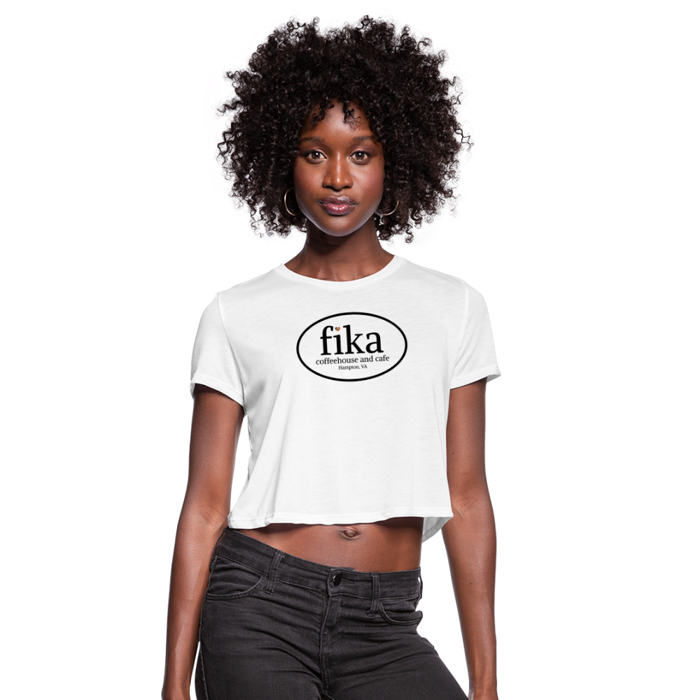 fika coffeehouse Women's Cropped T-Shirt - white