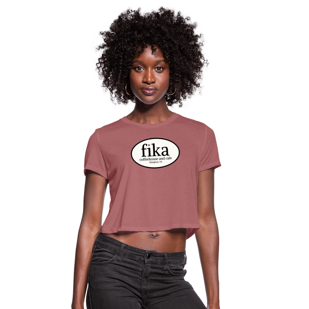 fika coffeehouse Women's Cropped T-Shirt - mauve