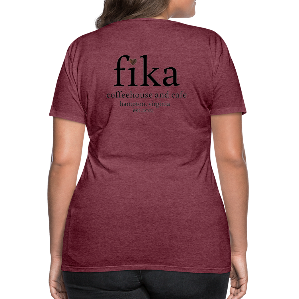 fika coffeehouse Women’s Premium T-Shirt - heather burgundy