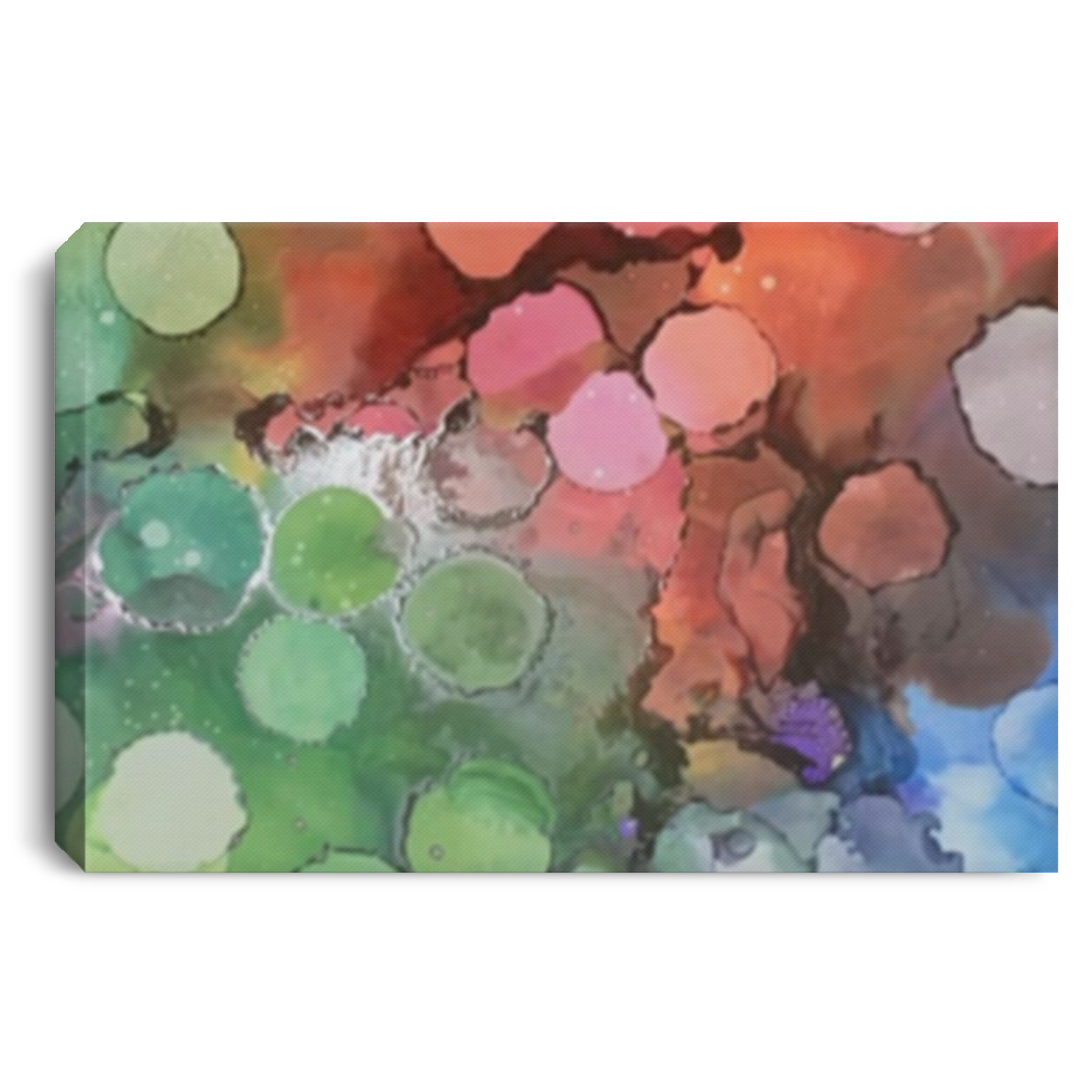 Rainbow Bubbles Landscape Canvas .75in Frame