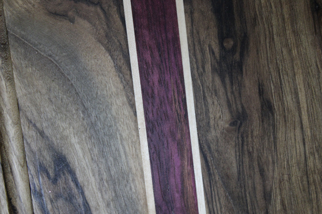 English Walnut Cutting Board with Purpleheart Inlay