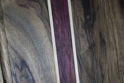 English Walnut Cutting Board with Purpleheart Inlay