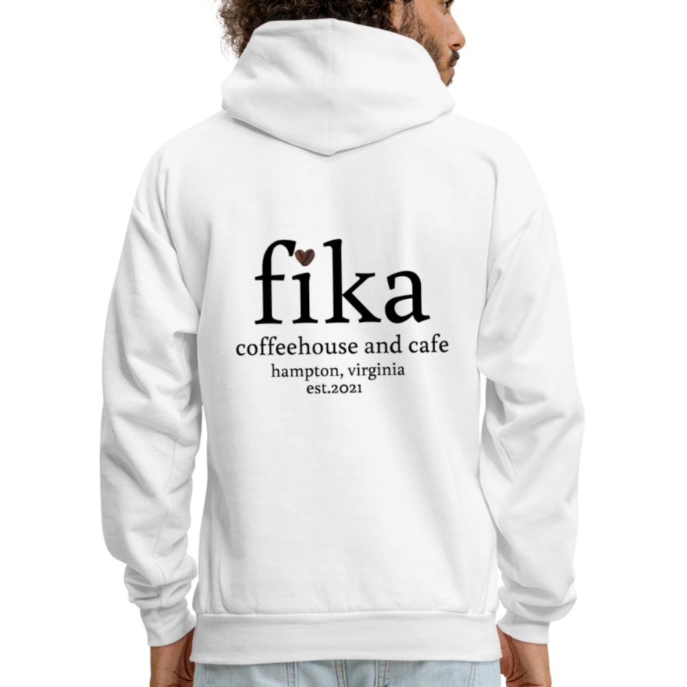 fika coffehouse & cafe pullover sweatshirt - white
