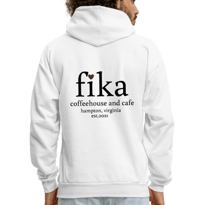 fika coffehouse & cafe pullover sweatshirt - white