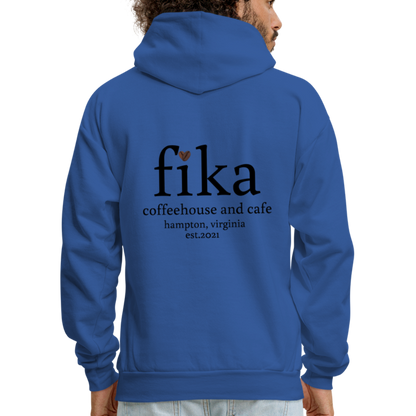 fika coffehouse & cafe pullover sweatshirt - royal blue