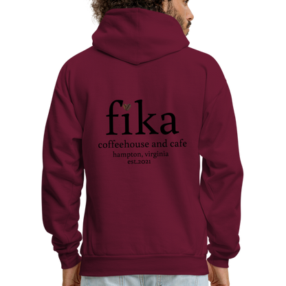 fika coffehouse & cafe pullover sweatshirt - burgundy