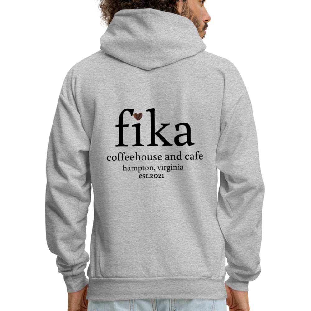 fika coffehouse & cafe pullover sweatshirt - heather gray