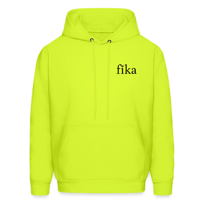 fika coffehouse & cafe pullover sweatshirt - safety green
