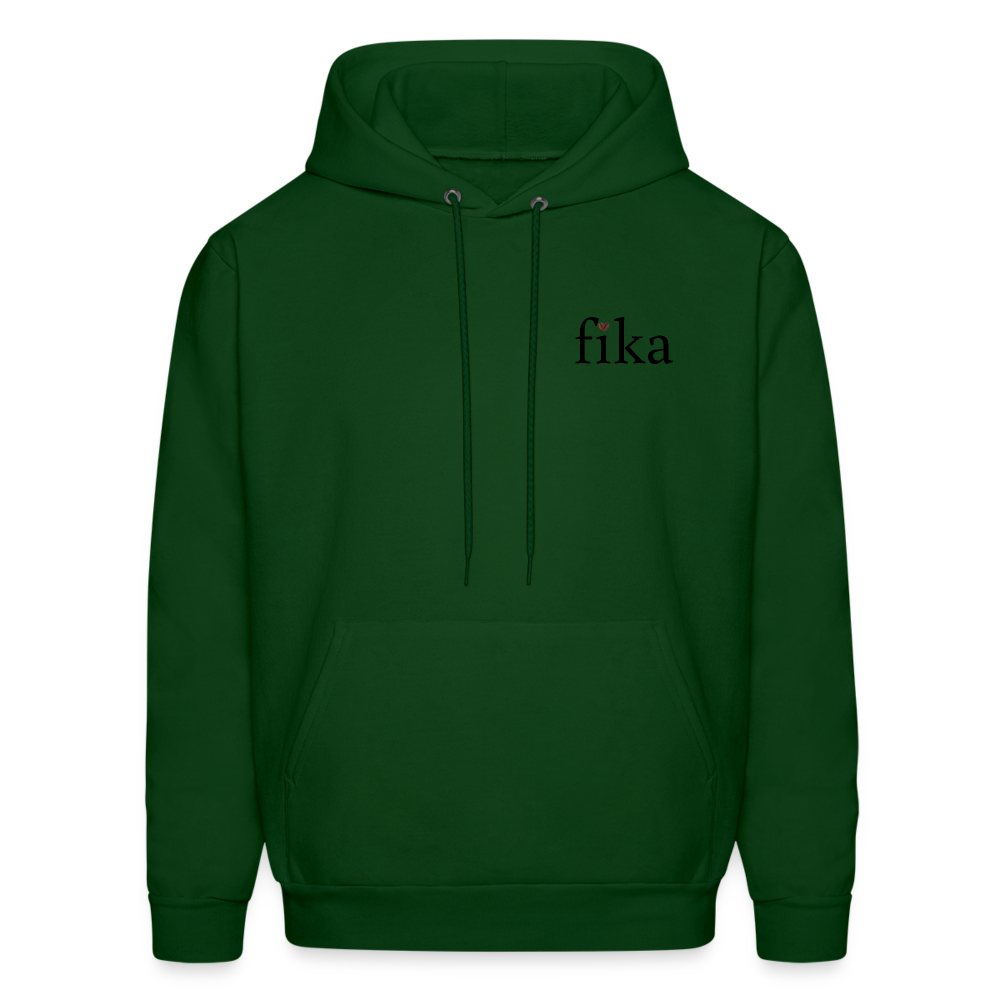 fika coffehouse & cafe pullover sweatshirt - forest green