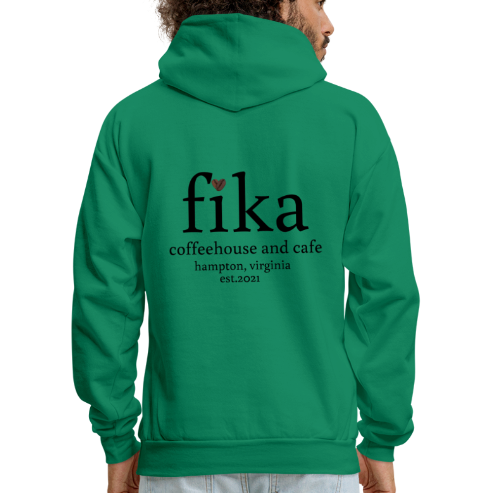 fika coffehouse & cafe pullover sweatshirt - kelly green