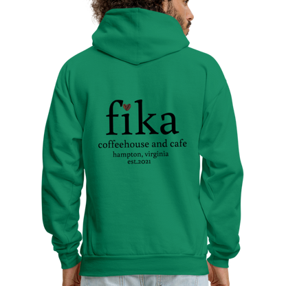 fika coffehouse & cafe pullover sweatshirt - kelly green
