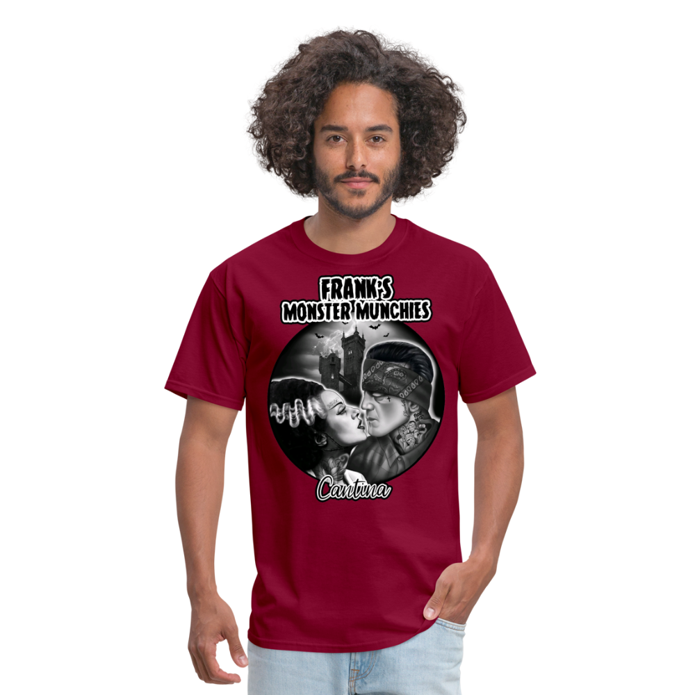 Frank's Monster Munchies Adult T-shirt - burgundy