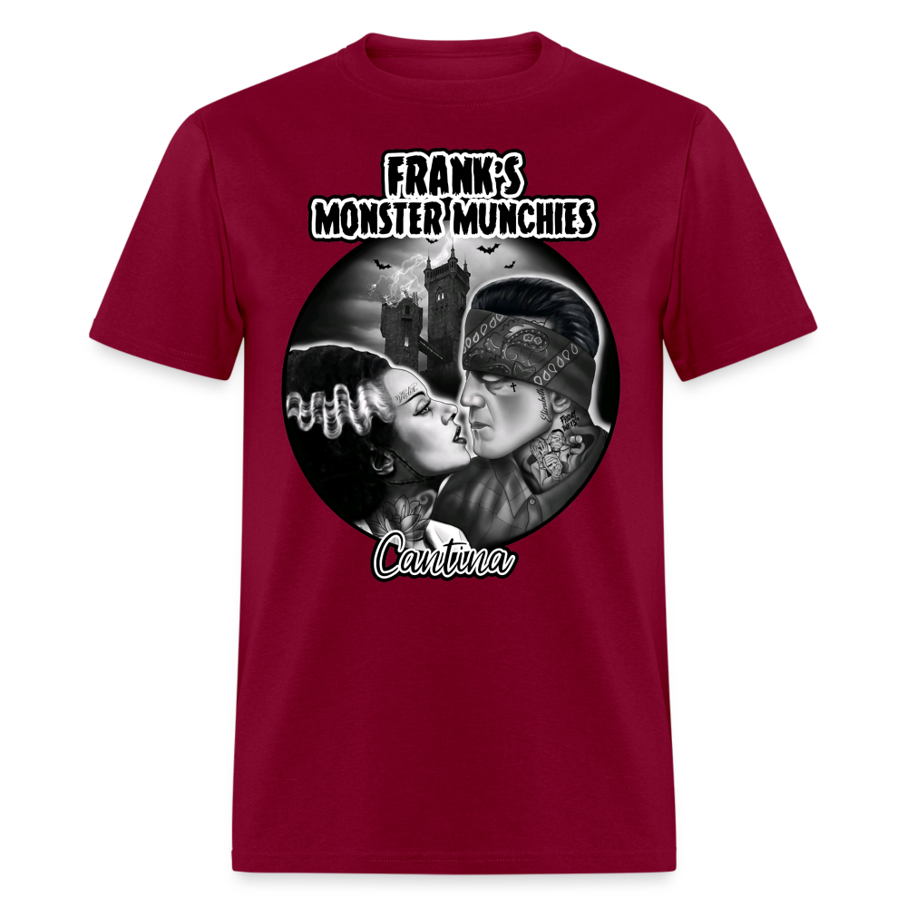 Frank's Monster Munchies Adult T-shirt - burgundy