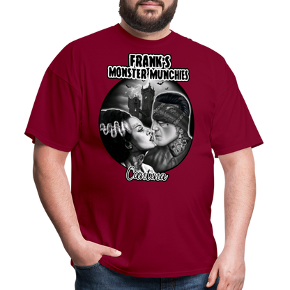 Frank's Monster Munchies Adult T-shirt - burgundy
