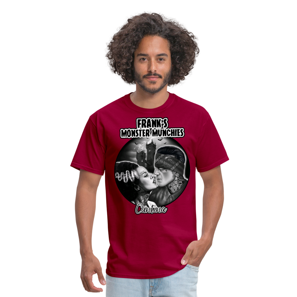 Frank's Monster Munchies Adult T-shirt - dark red