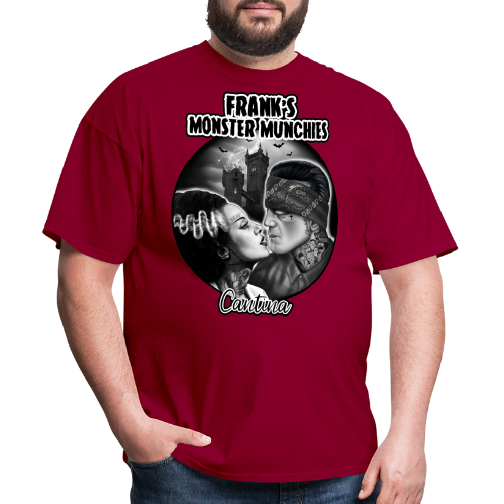 Frank's Monster Munchies Adult T-shirt - dark red