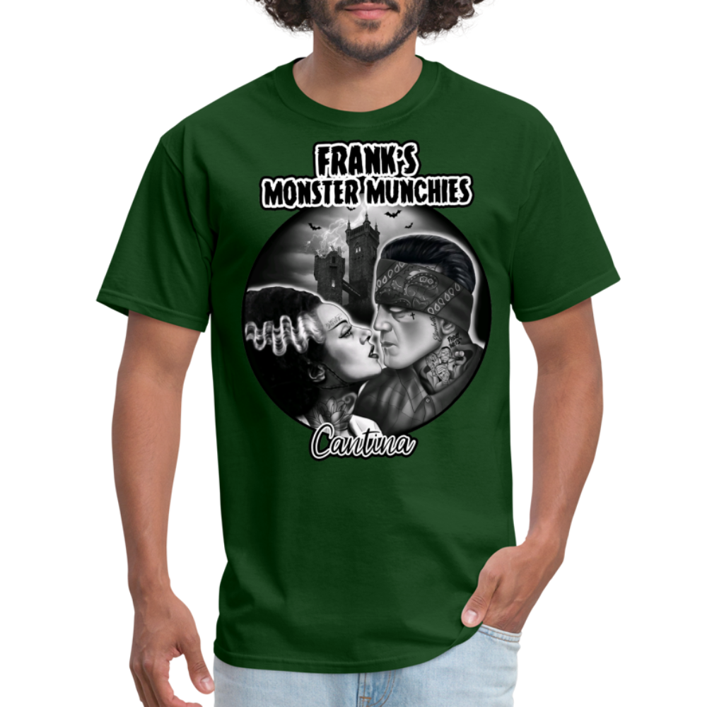 Frank's Monster Munchies Adult T-shirt - forest green