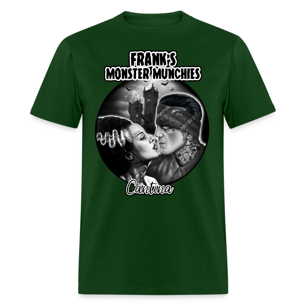 Frank's Monster Munchies Adult T-shirt - forest green