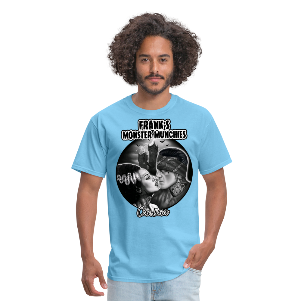 Frank's Monster Munchies Adult T-shirt - aquatic blue