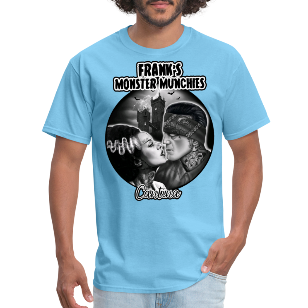 Frank's Monster Munchies Adult T-shirt - aquatic blue