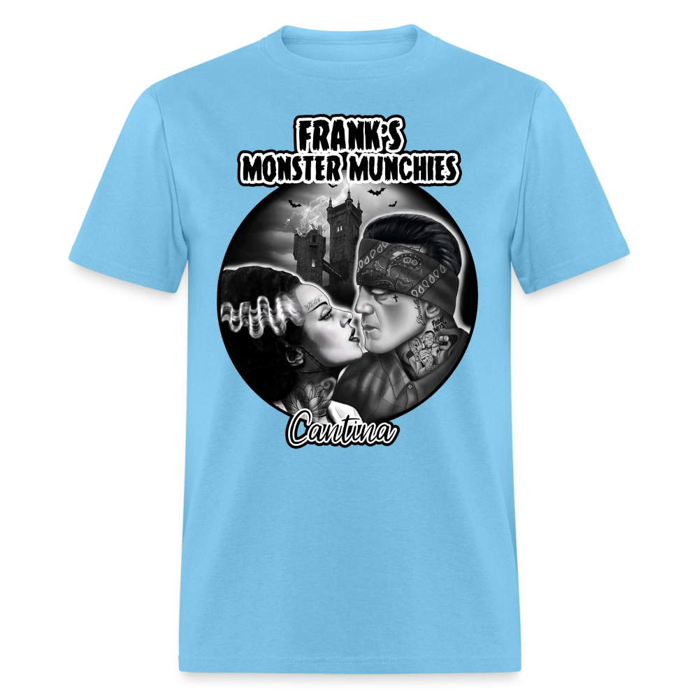 Frank's Monster Munchies Adult T-shirt - aquatic blue